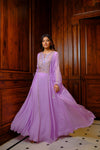 Lavender kaftan style gown