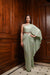 Aqua saree style draped gown