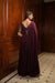 Plum cowl draped gown