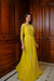 Yellow crepe crushed gown