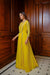 Yellow crepe crushed gown