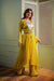 Yellow crepe jacket with crop top and Gharara