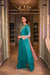 Teal green fit and flared tunic with palazzo and dupatta set