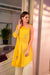 Mustard one shoulder flared tunic with gharara set