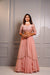 Rose pink Double layered skirt with crop top and Dupatta.