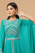 Leaf green long tunic with front slit and pallazo.