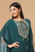 Emerald green kaftan sleeves tunic with gharara set.