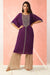 Purple kaftan style tunic with gathered gharara.