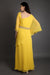 Bright yellow cape style straight gown.