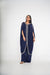 Navy blue crepe tunic with matching palaozzo.
