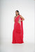 Red gathered concept saree with crop top. (Copy)