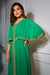 Green cape style Gown.