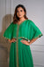Green cape style Gown.