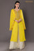 Bright yellow cape style front slit kurta with pallazo.