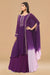 Purple gathered crepe gown.