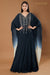 Teal blue Kaftan with front and back embroidered gown.