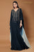 Teal blue Kaftan with front and back embroidered gown.