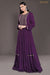 Purple Balloon sleeves rushed gown.