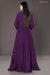 Purple Balloon sleeves rushed gown.